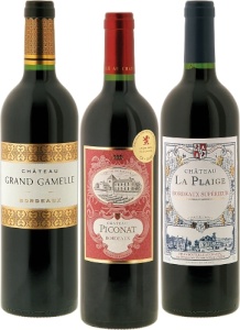 Bordeaux-Weinset "Grand Gamelle" + "Piconat" + "La Plaige Suprieur" je 0,75 l