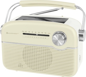 soundmaster Retro-Radio mit Akku/Solarpanel TR480, beige