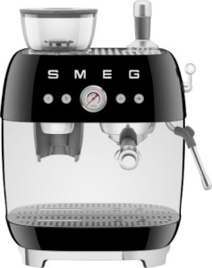 Smeg Espresso-Siebtrgermaschine EGF03BLEU mit integrierter Kaffeemhle, schwarz