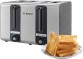 Bosch Edelstahl 4-Schlitz-Toaster TAT7S45, grau schwarz