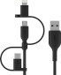 Belkin Universal-Ladekabel Lightning- USB-A C Micro, schwarz