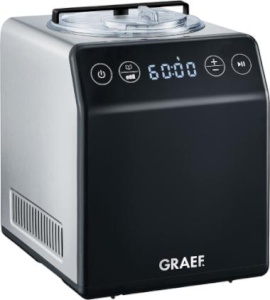 Graef Edelstahl-Eismaschine IM700 mit Joghurtfunktion, schwarz