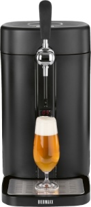Bier Maxx Bierzapfanlage mit 3 CO2-Kapseln 60 W, Edelstahl/schwarz