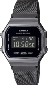 Casio digitale Armbanduhr "Vintage Iconic", A168WEMB-1BEF, schwarz