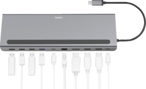 Hama 10-in-1 USB-C Docking-Station "Connect2Office Pro", graphit