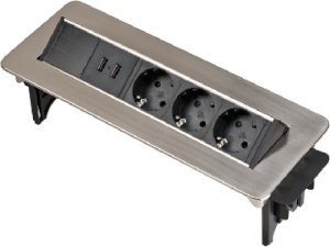 Brennenstuhl Tischsteckdosenleiste "Indesk Power USB-Charger" 3-fach