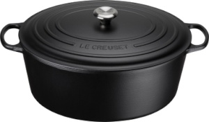 Le Creuset Gusseisen-Brter "Signature" 40 cm oval, schwarz